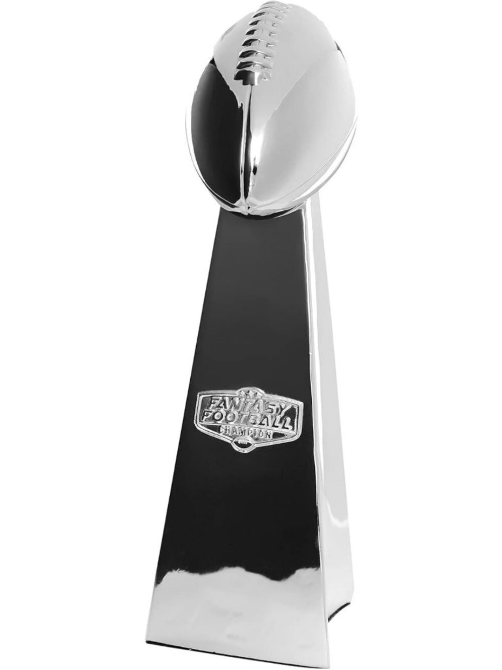 Large 14-Inch Chrome Fantasy Football Trophy - Perfect for Champions